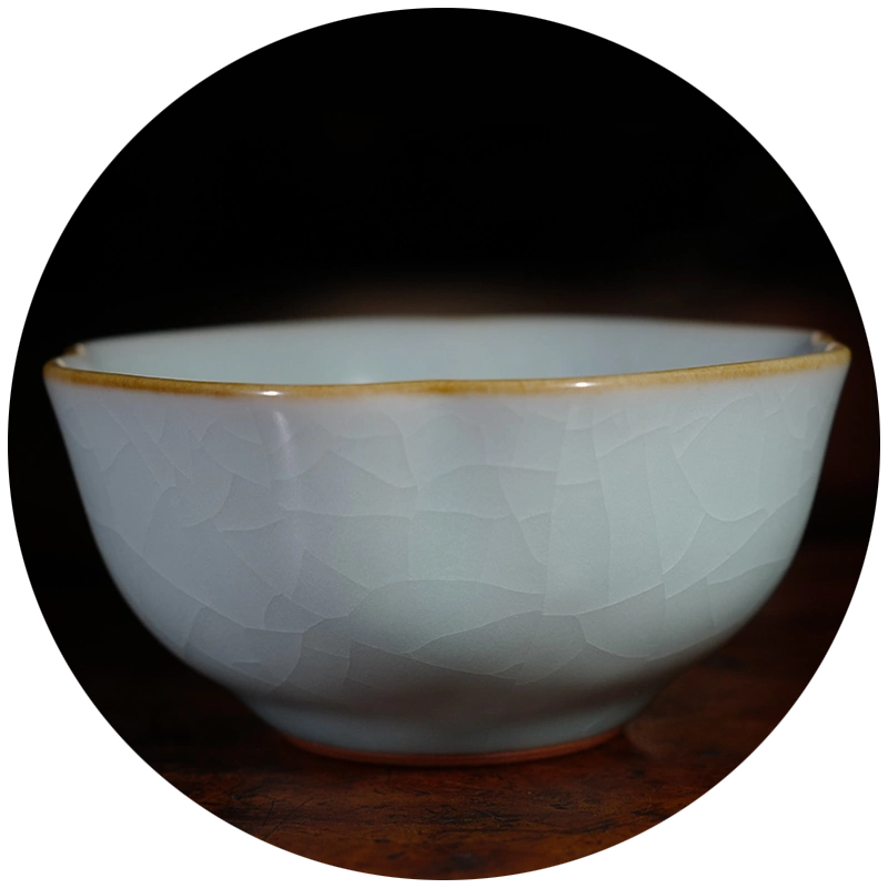 龍聖華苑臺灣曉芳窯仿汝窯天青開片菱四方杯名家蔡曉芳汝釉茶杯