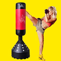 Boxing Sandbag Sanda Vertical Household Suction Cup Tumbler Sandbag Adult and Kidsren Training Sports Equipment Hanging Type