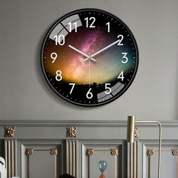 Home Wall Clock 2026 New Model Living Room Electronic Clock Silent Wall-Mounted Simple and Elegant Automatic Time-Setting Wall Clock
