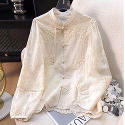 Chiffon Shirt for Women, Spring, Autumn, and Winter 2026 New Stylish Top, Chinese Style, Age-Reducing, Elegant Long-Sleeve Shirt