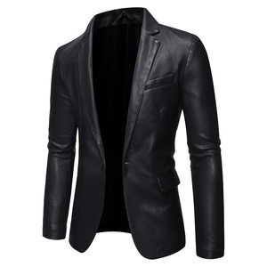 
2025 Autumn and Winter New Men's Korean Style Handsome Small Suit Fit Motorcycle Leather Jacket Suit PU Leather Jacket