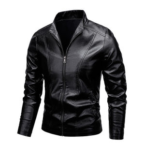 
PU leather stand collar short leather jacket for men 2025 autumn and winter new Korean slim motorcycle leather jacket trendy