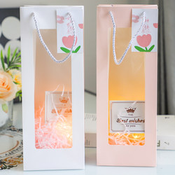 Hand-Held Flower Bouquet Bag, Single Flower Tote Bag, Transparent Pvc Window Gift Bag, Creative Hand-Held Packaging Paper Bag