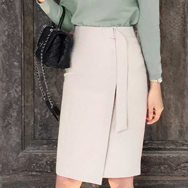 hip-covered skirt women's suit skirt 2025 spring and autumn half-body professional skirt commuting medium length slim and slit medium skirt