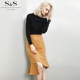 New York Story Women's Fashion New Trendy Ruffled Fishtail Hip Skirt Spliced ​​Irregular Short Skirt
