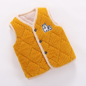 Autumn and winter home service vest pajamas, boys, girls, thick children's thickened children's shoulder cotton pads, vests, big children
