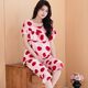 In summer, you can wear cotton and silk home clothing set women thin loose artificial cotton pajamas. Two sets of anti -convex spots
