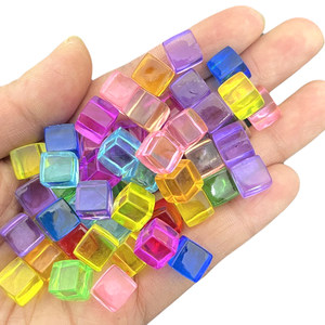 
8mm 8mm transparent solid color mini ice cube plastic color cube token board game mark indicator