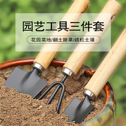 Gardening Tool Set for Home Use: Planting Vegetables, Flowers, and Succulents; Soil Loosening Rake, Shovel, Small Gardening Trowel, Three-Piece Set