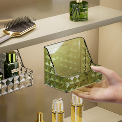 Light luxury mirror cabinet storage box wall-mounted bathroom toilet table lipstick mask cosmetics storage rack oblique finishing box