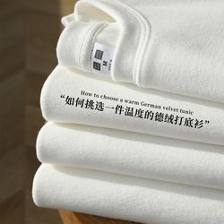 300g Double-Sided Thermal Base Layer Shirt for Men and Women, Round Neck, Thickened for Autumn and Winter, Warm Inner Layer, Heavy Long-Sleeve T-Shirt