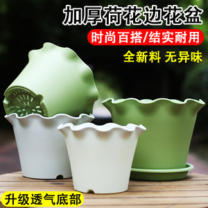 
Ruffled resin flowerpot Ruffled flowerpot wavy edge lace flowerpot potted flowers and green plants breathable flowerpot