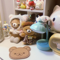 Japanese Rilakkuma Cork Coaster, Cute and Compact, Decorative Gift, Desktop Heat Insulation