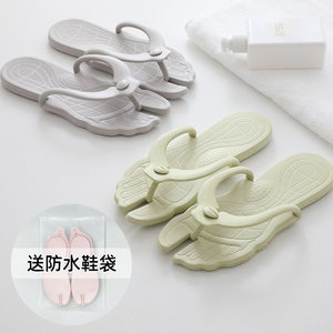 Portable foldable slippers Travel non -necessary travel ultra -light swimming female bathroom bathing non -slip off -skids