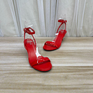 
Foreign trade original single women's shoes fashionable round toe solid color stiletto high heels one-line thin belt versatile temperament one-line buckle fashion sandals
