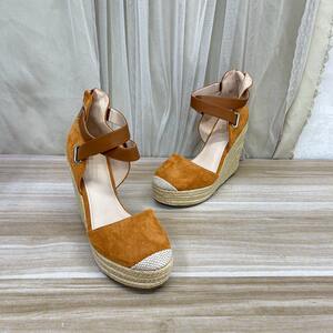 
Lady Shoes foreign trade original women's shoes new fashion round toe solid color wedge heel braided bottom bag toe fashion sandals