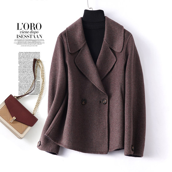 
Wool coat women's short double-breasted Korean style double-sided woolen coat 2026 new light luxury woolen coat for small people