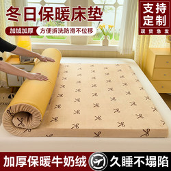 Removable and Washable Milk Velvet Mattress, Thickened Coral Velvet Warm Mattress Pad, Winter Fleece Soft Mattress Pad for Single and Double Beds