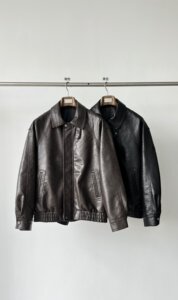 
REREBO American retro Maillard short leather jacket for autumn and winter for men and women, warm lapel casual jacket, trendy top