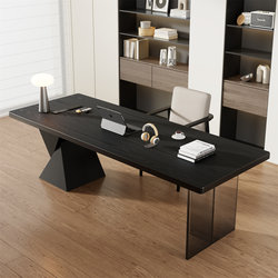 Italian-Style Minimalist Solid Wood Desk with Socket, Long Table Behind the Living Room Sofa, Executive Desk, Acrylic Computer Desk