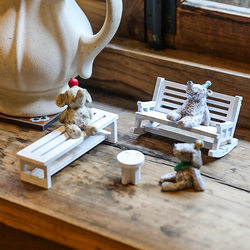 Nordic Retro Nostalgic Wooden Rocking Chair Micro-Scene Arrangement Photo Props Healing Style Small Chair Desktop Ornament