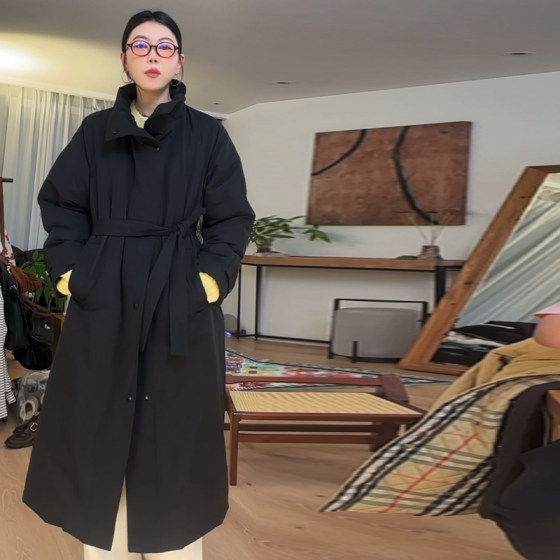 
LUNA fashionable cold-proof two-color long goose down windbreaker