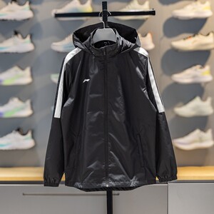 
Li Ning Sports Windbreaker Men's 2026 Spring Outdoor Windproof Warm Hooded Top Running Jacket YFDW253