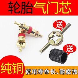 Pure Copper Valve Core Wrench Valve Cap for Car Tires, Electric Vehicles, Motorcycles, Bicycles, Universal Zinc Alloy Key