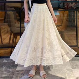 
Korean style, versatile sweet lace spliced ​​mesh long skirt, large size women's clothing, fat girl slim and slim skirt
