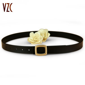 Belt female leather cowhide black decoration with skirt belt simple and fashionable casual new jeans with ins