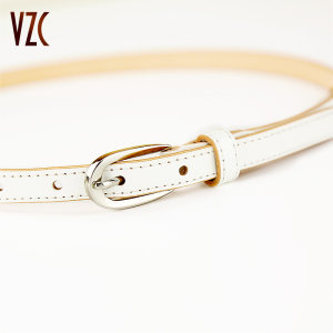 Belt female leather head layer pure leather white casual versatile waistband thin summer with skirt fashion trousers band
