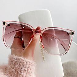Pink Sunglasses for Women, Hot-Selling New Model, Trendy Sun Protection Sunglasses, Uv Protection, High-End Style, Instagram-Worthy, Make the Face Look Slimmer