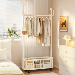 Clothes Rack Floor-Standing Bedroom Clothes Rack Home Room Clothes Hanging Rack Mobile Clothes Drying Rack Indoor Simple Coat Rack