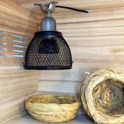 DIY hanging lamp small three-way breeding lampshade outdoor thermal insulation anti-scalding lamp head protective net ceramic lamp holder special