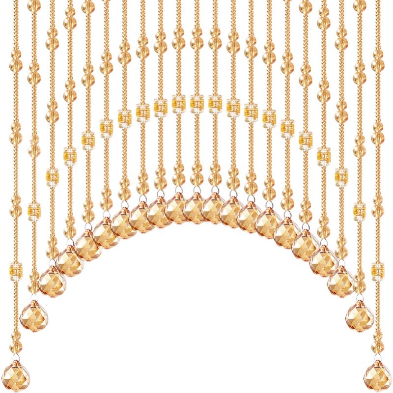 Cortina De Cuentas De Cristal - Divisor De Habitaciones Con Diseño De Calabaza