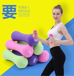 Women's Plastic Dipped Dumbbell Lifting Pot Cast Iron Plastic Arm Pure Steel Bone Household Arm Training Equipment 0.5-4kg Plastic Coated