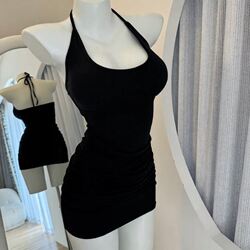 French-Style Niche Halter Neck Dress, Sexy and Elegant for Women, Summer Slim-Fit, Flattering and Alluring, Pure Desire Style, Strapless Bodycon Dress