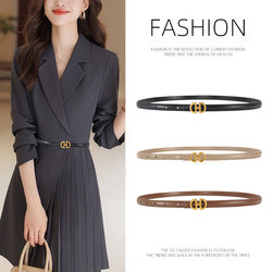 Women's Belt 2025 New Style, Fashionable, Simple, Versatile Belt Decoration, ins Style, Suitable for Jeans, Black, High-End