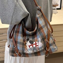 Cute Puppy Tote Bag for Women, New Commuter Bag, Crossbody Bag, Backpack, Dual-Purpose, Large Capacity, Versatile Shoulder Bag