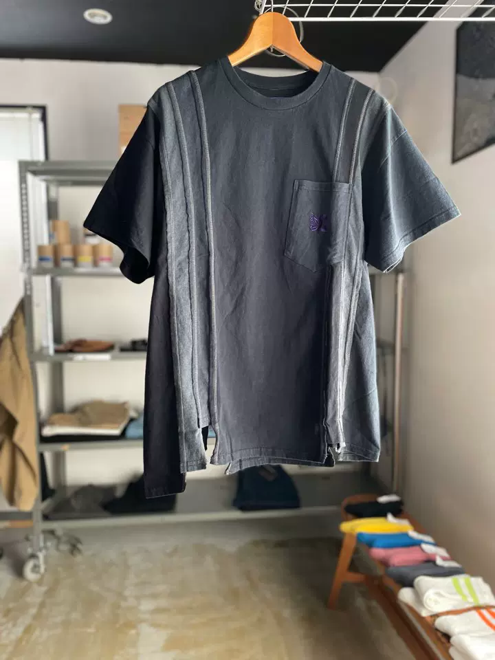 订购NEEDLES × DC SHOE 7Cut S/S Tee 〈SOLID〉- FADE 拼接T恤-Taobao