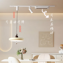 Restaurant Chandelier, French Cream Style, Antique Style, High-End Bar Counter, Island Table, Dining Table, Adjustable and Movable Track Chandelier