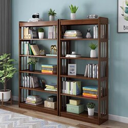 Simple Modern Solid Wood Bookshelf Living Room Floor-To-Ceiling Wall-Mounted Storage Rack Home Bedroom Multi-Functional Bookcase Storage Cabinet