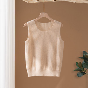 
25 new autumn and winter 100% cashmere sweater women's round neck sweater sleeveless vest sweater vest vest bottoming shirt