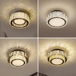 Entryway Crystal Hallway Modern Minimalist Corridor Foyer Balcony Led Ceiling Light Round Cloakroom Zhongshan Lighting Fixtures