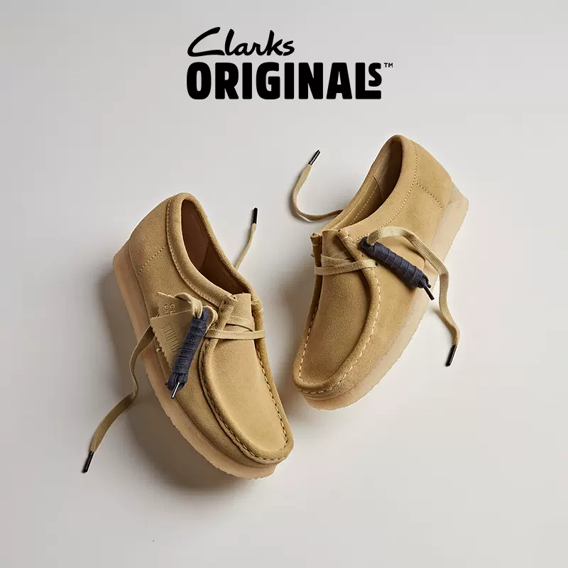 Clarks其乐女鞋2023年秋季时尚简约袋鼠鞋Originals系列Wallabee-Taobao