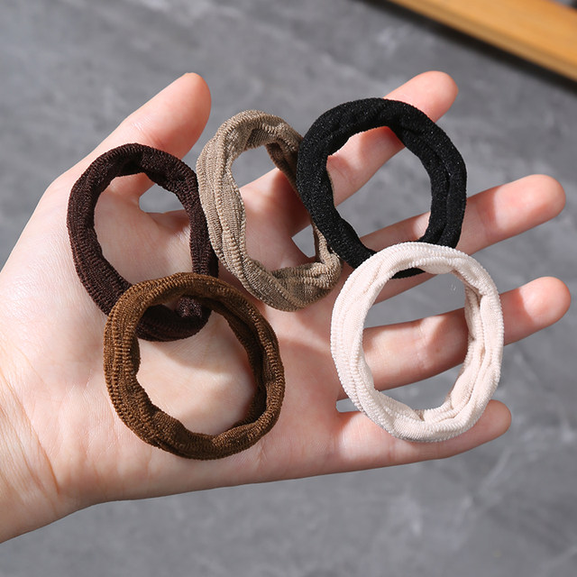 Simple high-elasticity seamless black headband rubber band women's hair ...