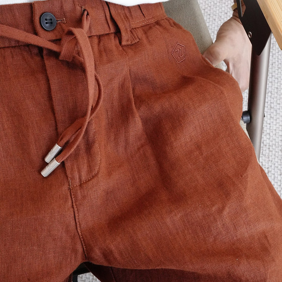 
Korean style light luxury vacation style light and breathable linen shorts men's summer trend new simple solid color five-point pants