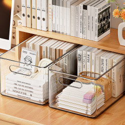 Desktop Storage Box Acrylic Transparent Dormitory Desk Stationery Book Storage Rack Organizer Box Office File Basket
