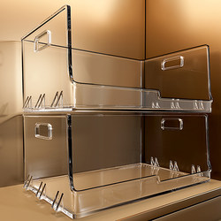 Storage Box with Slanted Opening, Acrylic Transparent Rectangular Storage Box, Desktop Miscellaneous Items, Snacks, Cosmetics, Perfume Storage Basket