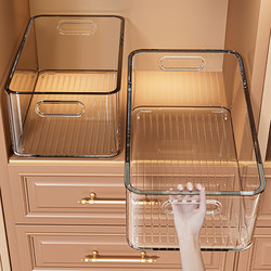 Cabinet Storage Box Transparent Rectangular Desktop Miscellaneous Items Snack Storage Household Acrylic Plastic Organizing Storage Basket